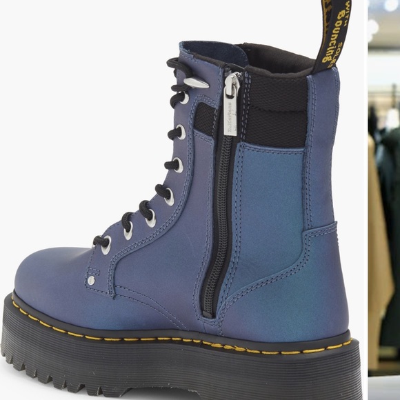 Dr. Martens Women's Jadon HDW II, Deep Blue Platform Combat Boots - Picture 5 of 8